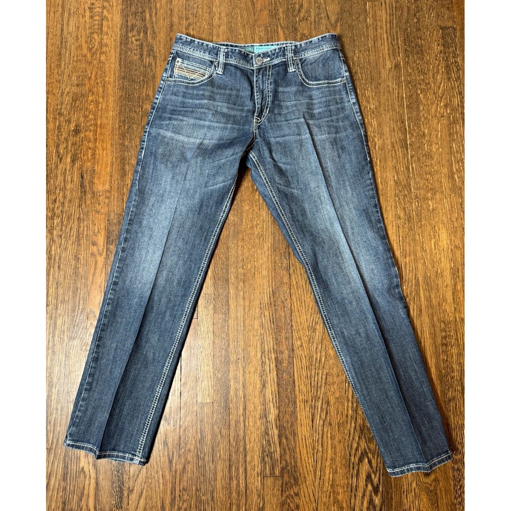 Rock & Roll Cowboy Revolver Slim Fit Men's Jeans Dark Wash Blue Straight Leg